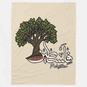 Palestina Arabisch woord met Palestijnse olijfboom Fleece Deken