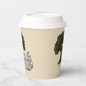 Palestina Arabisch woord met Palestijnse olijfboom Papieren Bekers (Links)