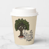 Palestina Arabisch woord met Palestijnse olijfboom Papieren Bekers (Voorkant)