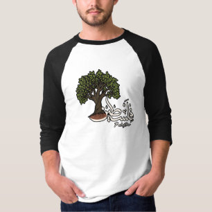 Palestina Arabisch woord met Palestijnse olijfboom T-shirt