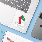 Palestina Arabisch woord Wordar eerste vlag Vrijhe Sticker (Laptop met iPhone)