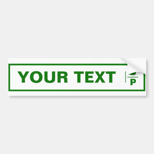  Palestina auto registratie bord. Bumpersticker (Voorkant)