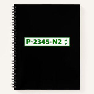 Palestina auto registratie bord - niet echt. notitieboek