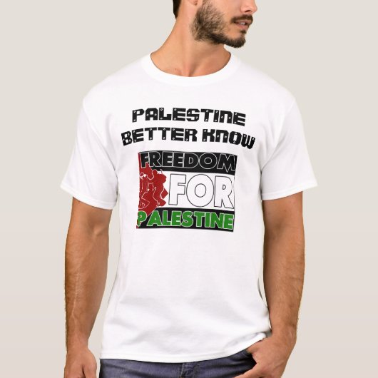 Palestina beter weten t-shirt (Voorkant)
