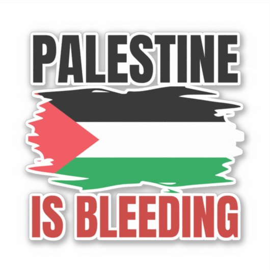 PALESTINA BLOEDT STICKER (Voorkant)