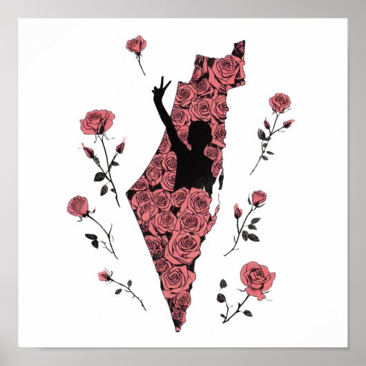 Palestina Bloemenkaart Poster (Voorkant)