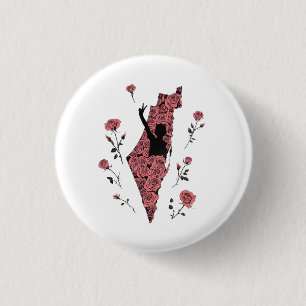 Palestina Bloemenkaart Ronde Button 3,2 Cm
