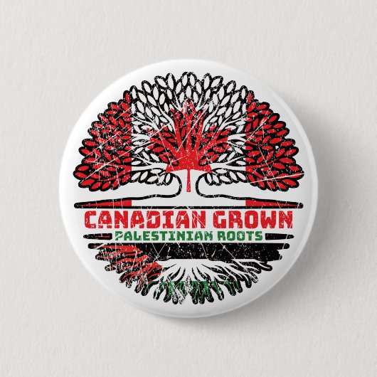 Palestina - Canada - boomstammen Ronde Button 5,7 Cm (Voorkant)