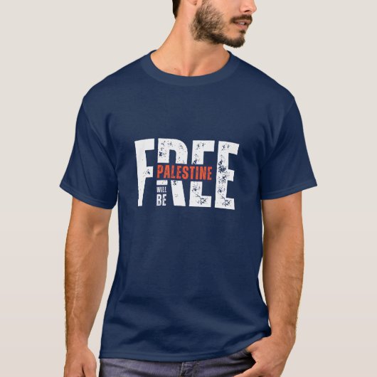 Palestina Distressed Font Heren T-Shirt – Bold (Voorkant)