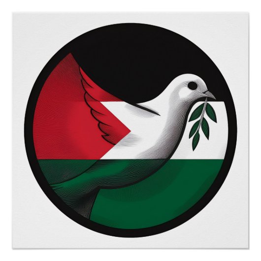 Palestina Dove van de Vrede Perfect Poster (Voorkant)