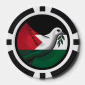 Palestina Dove van de Vrede Poker Chips (Voorkant)