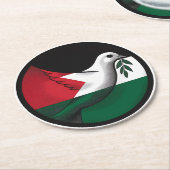 Palestina Dove van de Vrede Ronde Kartonnen Onderzetter (Gebogen)
