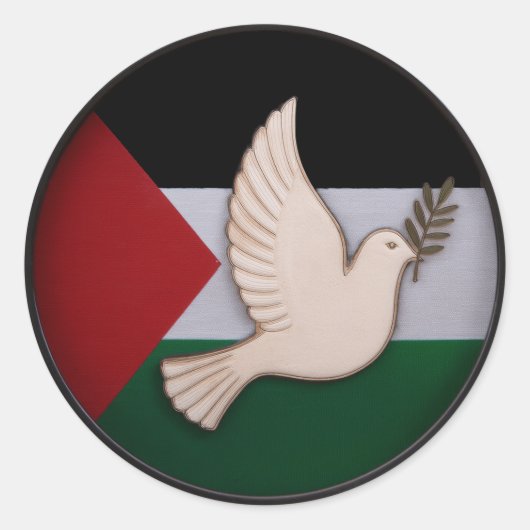 Palestina Dove van de Vrede Ronde Sticker (Voorkant)