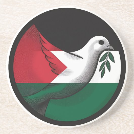 Palestina Dove van de Vrede Zandsteen Onderzetter (Voorkant)