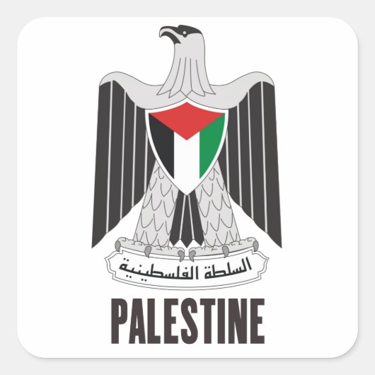 PALESTINA - embleem/vlag/wapen/symbool Vierkante Sticker (Voorkant)