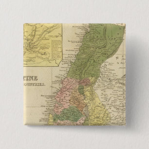Palestina en aangrenzende landen vierkante button 5,1 cm