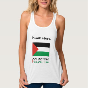 Palestina en Palestijnse vlag met uw naam Tanktop
