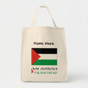 Palestina en Palestijnse vlag met uw naam Tote Bag