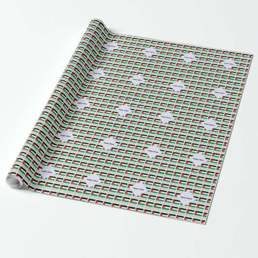 Palestina en Palestijnse vlag met uw Nam Cadeaupapier (Uitgerold)