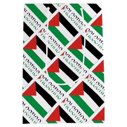 Palestina en Palestijnse vlag met uw Nam Medium Cadeauzakje (Achterkant)