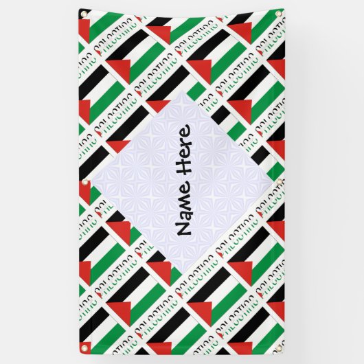 Palestina en Palestijnse vlag met uw Nam Spandoek (Verticaal)