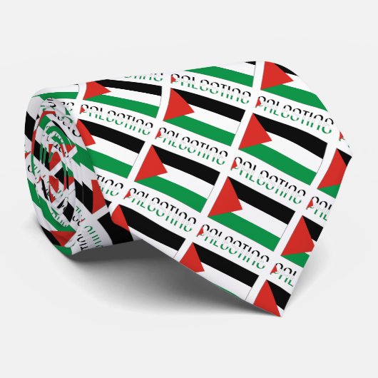 Palestina en Palestijnse vlag met uw Nam Stropdas (Opgerold)