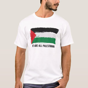 Palestina Flag Brush Art - We zijn allemaal Palest T-shirt
