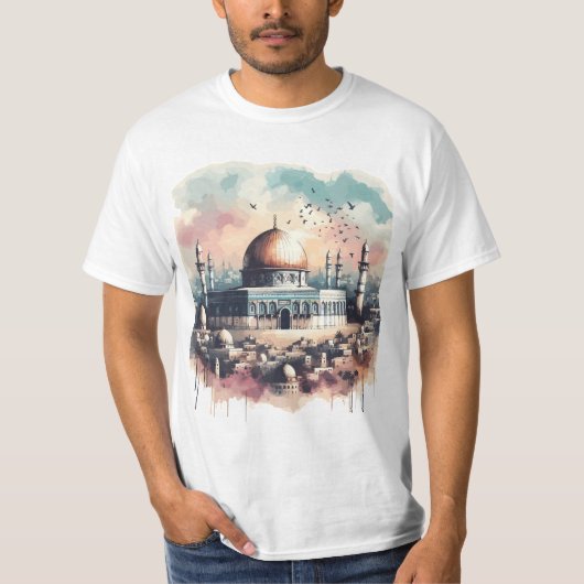 Palestina Gaza Save Al Aqsa moskee T-shirt (Voorkant)