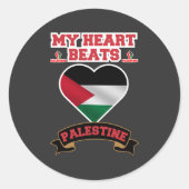 Palestina Hart Vlag Liefde Steun Vrijheidsprijs Ronde Sticker (Voorkant)