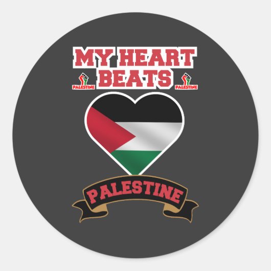 Palestina Hart Vlag Liefde Steun Vrijheidsprijs Ronde Sticker (Voorkant)