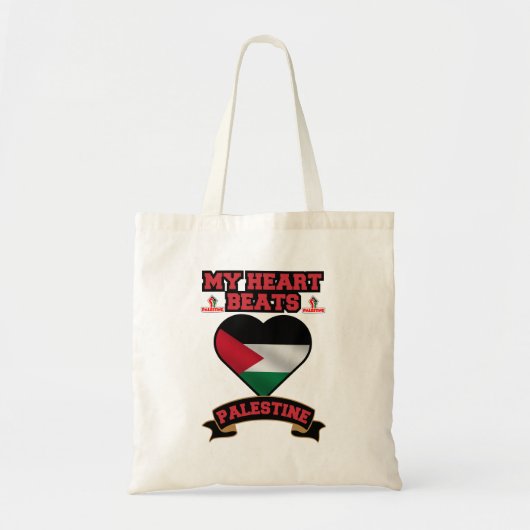 Palestina Hart Vlag Liefde Steun Vrijheidsprijs Tote Bag (Voorkant)