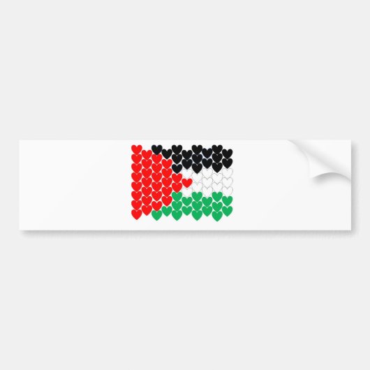 Palestina harten bumpersticker (Voorkant)