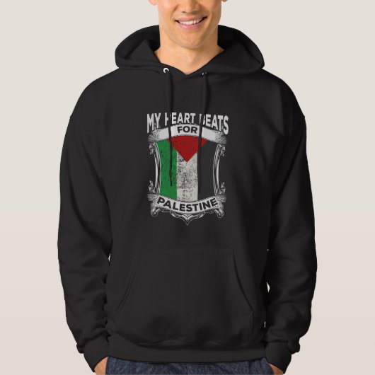Palestina Heart Gaza Vrede Palestijnse routes Hoodie (Voorkant)
