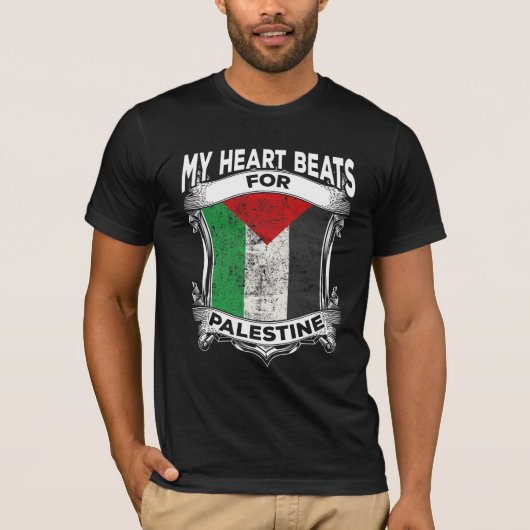 Palestina Heart Gaza Vrede Palestijnse routes T-shirt (Voorkant)