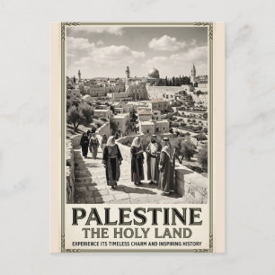 Palestina Het Heilige Land Vintage Reis Kunst Briefkaart