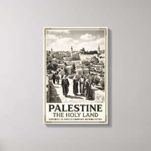Palestina Het Heilige Land Vintage Reis Kunst Canvas Afdruk