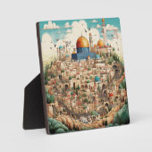 Palestina Illustratie Tafelblad Plaque met Ezel Fotoplaat (Voorkant)