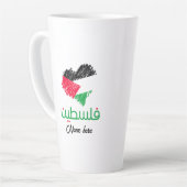 Palestina in Arabisch Palestijnse hartvlag Latte Mok (Linkerhoek)