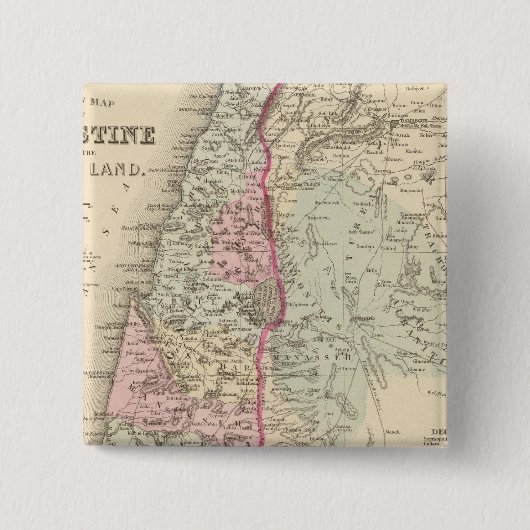 Palestina, Jeruzalem Vierkante Button 5,1 Cm (Voorkant)