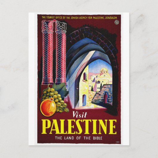 Palestina, Jeruzalem/Vintage Travel Briefkaart (Voorkant)