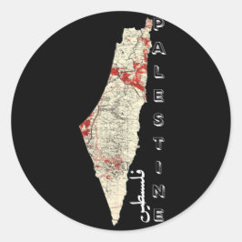 Palestina kaart met het woord Falastin in het Arab Ronde Sticker