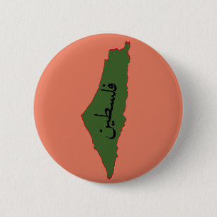 Palestina kaart met Palestijns woord in het Arabis Ronde Button 5,7 Cm