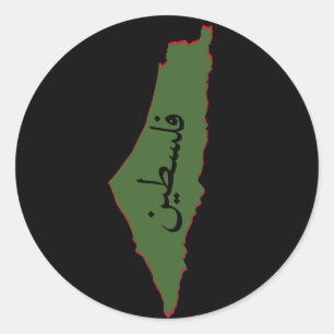 Palestina kaart met Palestijns woord in het Arabis Ronde Sticker