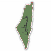 Palestina kaart met Palestijns woord in het Arabis Sticker (Voorkant)