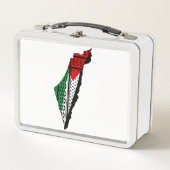 Palestina kaart met vlag en Keffiyeg patroon (Voorkant)