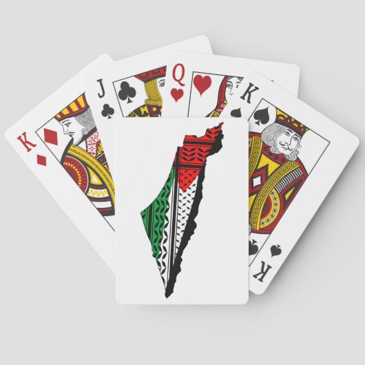 Palestina kaart met vlag en Keffiyeg patroon (Achterkant)