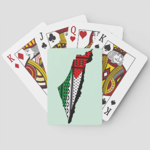 Palestina kaart met vlag en Keffiyeg patroon