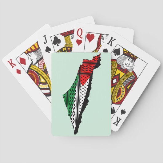 Palestina kaart met vlag en Keffiyeg patroon (Achterkant)