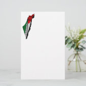Palestina kaart met vlag en Keffiyeg patroon (Staand voorkant)