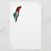 Palestina kaart met vlag en Keffiyeg patroon (Voorkant / Achterkant)
